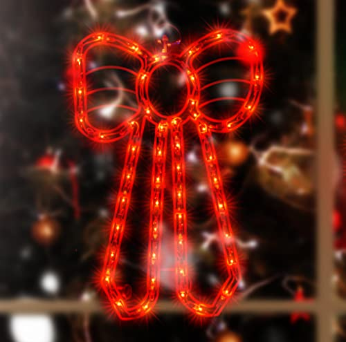 LAMPHOME Weihnachts-Fenster-Silhouette, 45,7 cm, 50 Stück, Rot