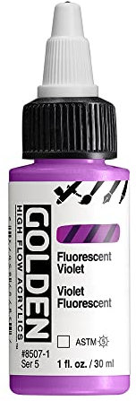 GOLDEN, acrilico ad alto flusso di colore viola fluorescente, flacone da 29,6 ml, vernice acrilica professionale, trasparente