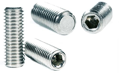 M5 (5mm x 5mm) Grub Screws Flat Point Carbon Steel Set Screw Metric Thread Allen Socket Key ISO 4026 (Pack of 20) - B05B 5x5_20