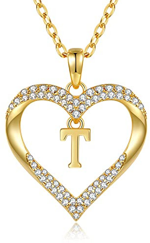CDE Kette Damen 18K 925 Sterling Silber Halskette Geschenk für Sie Initiale Herz Anhänger Buchstabenkette für Damen A-Z Kette Valentinstag Weihnachten Schmuck Frauen Freundin Teenager