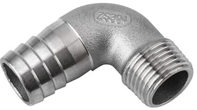 1 PIÈCES 304 Acier Inoxydable 1/8 1/4 3/8 1/2 3/4 1 BSPT Mâle/Femelle/Coude x 6/8/10/12/13/15/16/19/20/25/32mm Hosetail Barb Connecteur-coude mâle ardillon, 25mm ardillon, 1