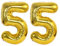 D2D | Party Balloon Zahl 55 XXL in Gold - Größe: 100 cm - Folienballons - Zahlenballons - Geburtstagdeko - Helium Ballons