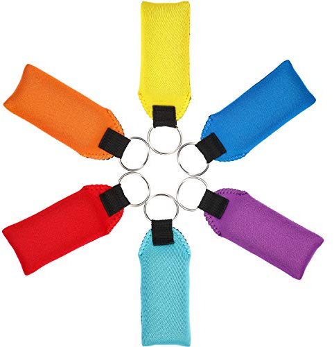 Porte-clés flottants 6 pièces mousse flottante porte-clés néoprène bateau porte-clés étanche mousse (jaune, rouge, bleu, violet, orange, cyan)
