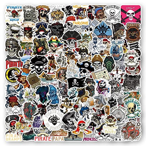 Pirates Aufkleber Piraten Sticker Set 100 Stücke Niedlich Deko für Auto Laptop Skateboard Fahrrad Moped Motorrad Fahrrad Computer,Geeignet für Erwachsene Kinder