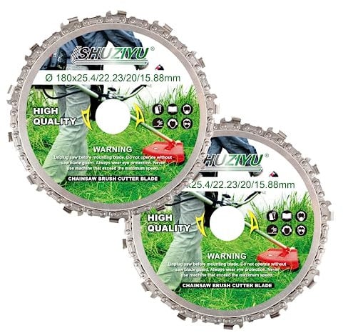 LSHUZIYU, Dente Per Motosega Circolare, 2Pez-Set. 180mm, Foro Centrale 25.4mm Con Rondella 22.23-20-16mm, Lama per Decespugliatore, Disco per Decespugliatore.