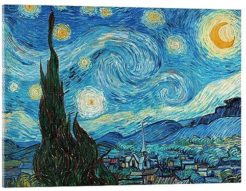 Posterlounge Sternennacht, 1889 Acrylglasbild von Vincent van Gogh 90 x 70 cm Blau Wandbilder Wanddeko