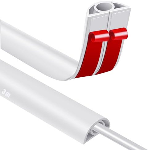 Passe Cable Sol Cache Fil Électrique Sol Auto-Adhésif 3M Petit Canal de câble Flexible pour Le Bureau, Le Concert, etc. Protection des Fil électrique et Prévention des Risques de Trébuchement