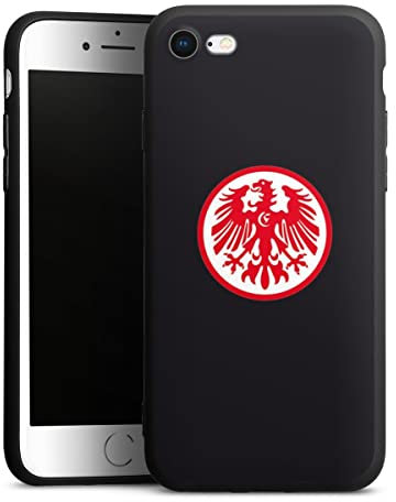 Premium Silikon Hülle kompatibel mit Apple iPhone 8 Handyhülle schwarz Case Eintracht Frankfurt SGE Logo