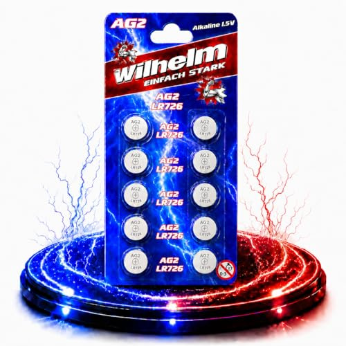 Wilhelm AG2 Alkaline Knopfzelle Batterie 1,5 V (LR726 LR59 396) – 10 Stück