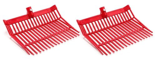 Manure Fork Replacement Head, Pitchfork Head, Horse Manure Rake, for Picking Up Manure, Stable Waste Removal Easy Install,Red,2Pcs