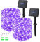 Dalugo Purple Solar Lights Outdoor Garden, 2 Pack 120 LED Solar Powered Fairy Lights 40Ft 8 Modes Waterproof String Lights for Garden, Yard, Tree, Indoor/Outdoor Decoration