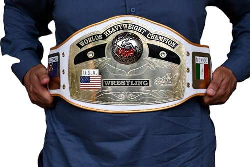 Generic : NWA Dome Globe Championship Belt – Premium weißer Riemen und goldenes Futter
