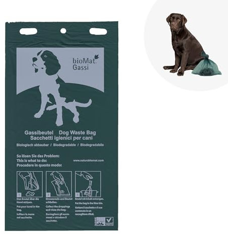 bioMat Kompostierbare Hundekotbeutel, 2500 Stk. Gassibeutel, Grün, Hergestellt in der EU