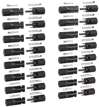 ABSINA 16x Stecker & Buchse + 8x Montageschlüssel - Solarstecker für 2,5-6mm2 PV Kabel - Solar Stecker Set - Steckverbinder Solar - Solarkabel Stecker für Solaranlage - Steckersolaranlage
