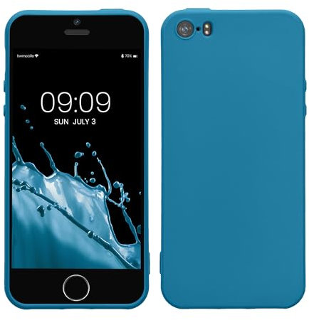 kwmobile Custodia Compatibile con Apple iPhone SE (1.Gen 2016) / iPhone 5 / iPhone 5S Cover - Back Case per Smartphone in Silicone TPU - Protezione Gommata - blu indaco