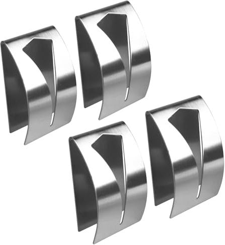 Semazz Self Adhesive Towel Holders,4 Pcs Stainless Steel Tea Towel Hook Rack Hand Towel Hooks Wall Mounted Tea Towel Clip for Bathroom Kitchen and DoorNo Drilling Required