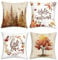 Bonhause 4er Set Kissenbezüge Herbst 45 x 45 cm Bäume Blätter Kranz Samt Soft Dekorative Kissenhülle Zierkissenbezüge für Sofa Schlafzimmer Garten Zuhause Dekoration