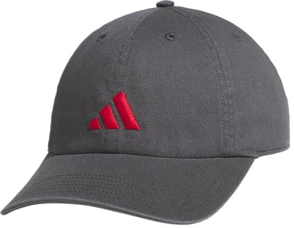 adidas Herren Baseball Cap-Ultimate Adjustable Strapback Hat Relaxed Fit Cotton Baseballkappe, Grey Six/Pure Ruby Red/3.0, Einheitsgröße