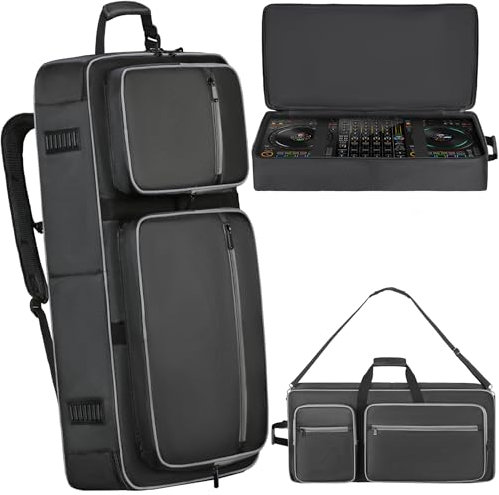 DJ Controller Bag Compatible with DDJ 800 / FLX6 / SX SX2 SX3 / MC7000 / Rane One / Mixon 8 Pro, DJ Controller Soft Case with Multi-pocket, DJ Case DJ Gig-bag for DJ Controller & Accessories (Small)