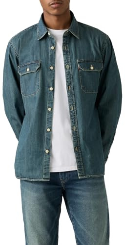 Levi's Herren Jackson Worker Hemd mit Button-Down-Kragen, Chopper Dark Wash, Large