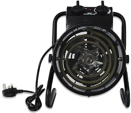 Electric Ceramic PTC Fan Space Heater 3 Settings & Adjustable Thermostat 2KW & 3KW Home office Workshop (3KW Heating Tube Heater)