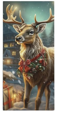 Rentier-Handtücher, weich, superfeine Faser, schnell trocknendes Handtuch für die Dusche, sehr saugfähig, Badetuch, Muster, Waschlappen, ideal für Hotels, Spa, Badezimmer