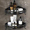RCQD Etagere Douche, Etagere Rangement Salle de Bain,Panier de Douche Dangle avec Crochets/Plateau de Savon,Etagere Douche sans percage,étagère Salle de Bain,Rangement Douche,Dortoir et Cuisine (Nero)