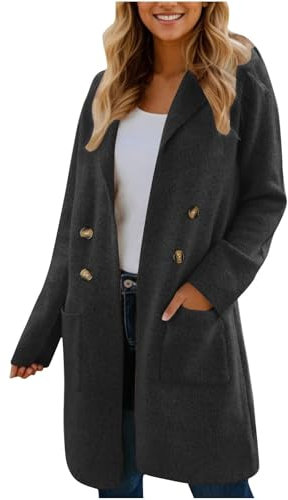 TTFDJG Übergangsjacken Damen Übergangsjacke Damen Frühling Lang Jacke Damen Große Größen Damenwinterjacken Fleecejacke Damen Teddyfleece Jacke Wollmantel Damen Teddy Mantel Damen Winter