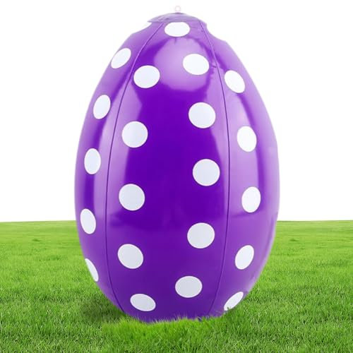 Aufblasbare Ostereier,Aufblasbare Ostereier-Dekorationen,40 cm Groß Aufblasbar Ostern Ballons,PVC, Aufblasbare Ostereier für den Außenbereich für Rasen, Garten, Terrasse (Lila)