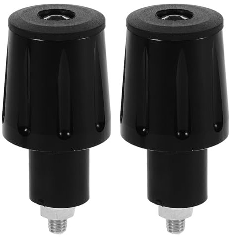 GETAJGHSD Motorrad Lenkerendkappen Aus Aluminium Und Eisen Schwarz Stabile Lenkerstopfen Für Sicheren Griff Einfache Montage Universell Für Motorradlenker