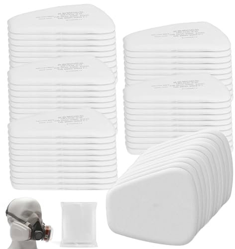 KASURE 60 Stück Atemschutzmaske Set,5N11CN particulate replacement filters für 3M 6000/6200/6800/7502 Halb- und Vollmasken, ideal für Lackierarbeiten, Holzarbeiten und Staubschutz