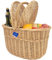 Panier en Osier pour Les Courses avec 2 couvercles et poignée Solide – Léger et spacieux XL 42x37x26 cm – Panier de Pique-Nique avec Rabats, en Osier résistant – Brun Clair