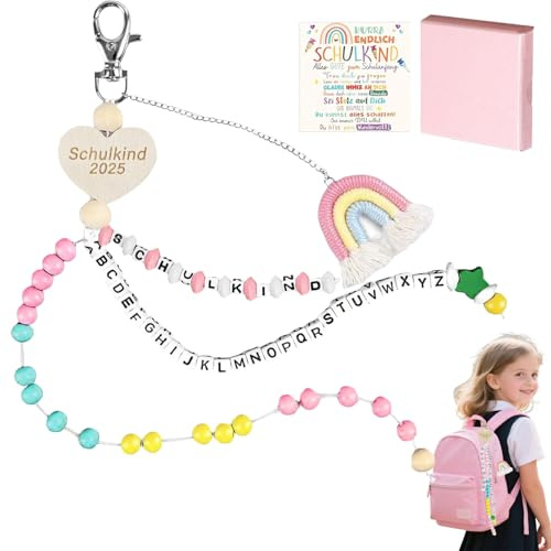 HBSFBH Schulanfang Rechenkette, Schultüte Mädchen Rechenkette 1. Klasse mit Geschenkbox, Rechenkette, Schultüte Mädchen Rechenkette, Junge Blau Rechenkette, mit Grußkarte Geschenkbox, als Geschenk
