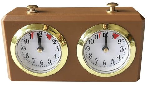 Reloj de ajedrez, Temporizador de ajedrez mecánico Profesional con botón de Inicio de sincronización, Temporizador de Reloj portátil analógico 6x4x2 para Tablero Internacional