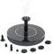 Fuente Solar de Jardín Exterior 13 cm Redonda, Fuente Solar Flotante con 6 Boquillas, Accesorios Jardín Exterior Sin Batería, Decoración para Estanques, Pájaros y Terrazas