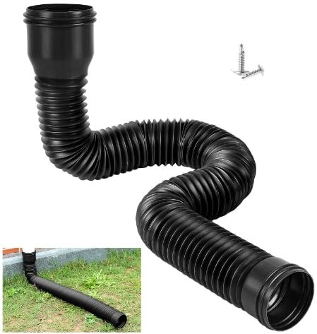 agctrler Dachrinne Flexible Fallrohr Verlängerung, Rundes Verlängerung für Fallrohr 80/100 mm, Regenrinne Fallrohrablauf Verlängerungsset, Fallrohr Erweiterung von 47 bis 150 cm (1)