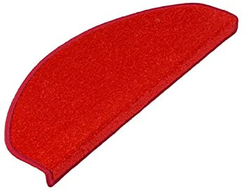 etm Original Stufenmatten Treppen-Teppich 15er Spar Set 20 Farben und 20 Modelle zur Auswahl (Rot, Halbrund 65 x 23,5 cm) Dynasty