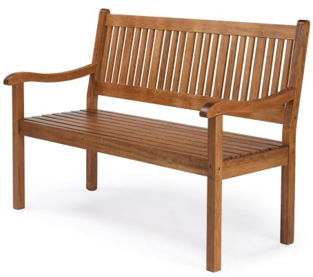 Bonnlo Gartenbank Holz 2-3 Sitzer,Wetterfest Stabil Sitzbank, Balkonbank aus Massivholz bis 360 kg, Outdoor Parkbank für Terrasse & Garten, 127 x 63 x 91 cm