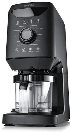 GOURMETmaxx SmoothUp Eismaschine 800 Watt | Eismaschine 10 Programme inkl. Mix-in-Funktion | Eiscreme-Maschine – Slushies & Eiscreme selber machen | Speiseeisbereiter LED Display – 2 Becher inklusive