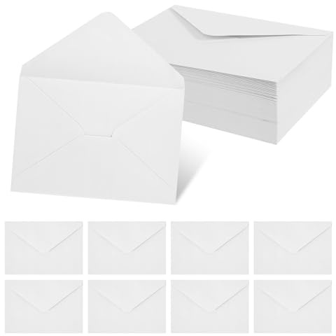 100 Stück Kraftpapier Umschläge, 13 * 19cm Weiß Briefumschläge Briefumschläge, Briefumschlag Umschläge Faltkarten für Geldgeschenke Dankeskarten Einladung