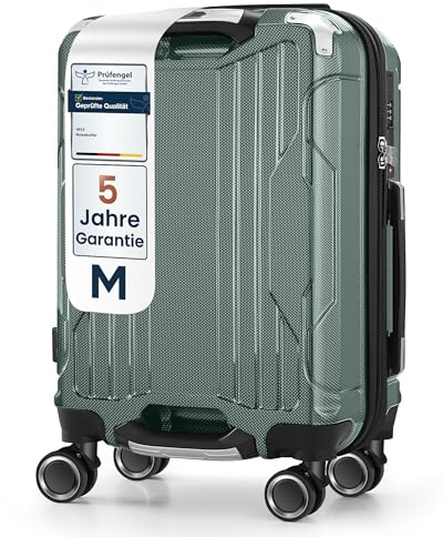 4FLY Aluminium-Rahmen Hartschalen-Handgepäckkoffer Ultraleicht M – 56×38×23 cm (39L) - TSA-Schloss, USB-A/C Ladeanschluss, 4 Spinner-Rollen & Aluminium Teleskopgriff, Erfüllt Airline Vorgaben