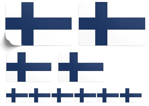 10 Stück Flaggen Aufkleber Finnland Set Sticker Suomi Autoaufkleber - Offsetdruck