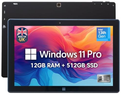 Fusion5 Built in the UK 10.1” Windows 11 Professional Tablet PC FWIN232 PRO N5, 12GB RAM, 512GB SSD, 13th Gen CPU, Full HD Windows Tablet, USB C, HDMI - 2 Year Full Warranty with Accidental Damage