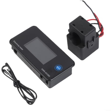 KWS-AC300 Digitaler Stromzähler 50-300V mit Reset-Funktion & Speicher - Energiemessgerät für Spannung für strom Leistung Temperatur AC Amperemeter Wattmeter(AC300-100A Opened)