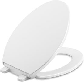 Kohler 4774-0 Brevia with Quick-Release Hinges, White, Elongated Toilet Seat