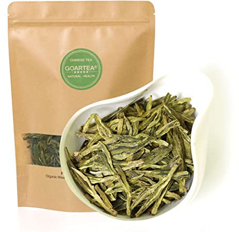 GOARTEA 250g (8.8 Oz) Organic Premium West Lake Xihu Long Jing Longjing Dragon Well Spring Loose Leaf Chinese Green TEA VERT