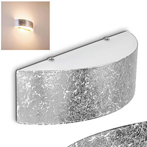 Wandlampe Lesina L aus Metall/Glas in Silber, moderne Wandleuchte mit Up & Down-Effekt, 2 x G9, Innenwandleuchte mit Lichteffekt, ohne Leuchtmittel