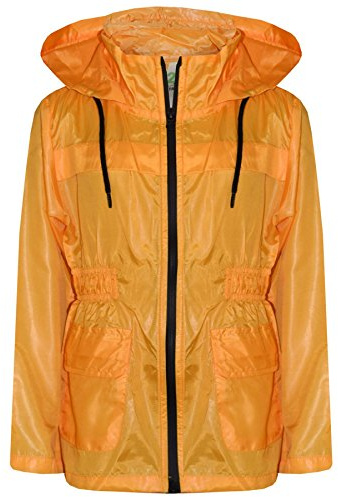 A2Z 4 Kids Raincoat Jackets Windbreaker Waterproof Parka Shower Resistant Hooded Raincoat Children Girls Boys Age 5-13 Years Mustard