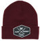 Beanie mit Krempe für Männer - Winter Mütze - Surf Monkey® - Patch am Umschlag - (Granat)
