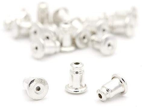 NaturSchatulle Ohrstecker Verschluss 100% Sterling Silber 925 I 5 Paar I Ohrstopper Basteln Selber Machen Pousetten Schmuckherstellung Ohrmutter
